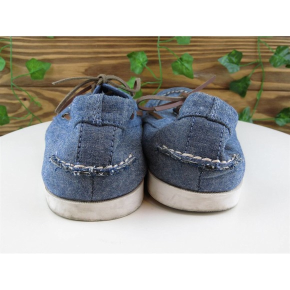 Old Navy Size 10 Boat Shoe Blue‎ Fabric Medium (B, M) Lace Up Women - Picture 7 of 11
